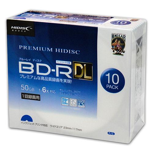 10個セット PREMIUM HIDISC BD-R DL 1回録画 6倍速 50GB 10枚 スリムケース HDVBR50RP10SCX1
