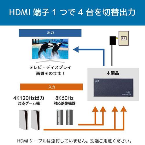ラトックシステム 8K60Hz/4K120Hz対応 4入力1出力 HDMI切替器 RS-HDSW41-8K｜kagucyoku｜04