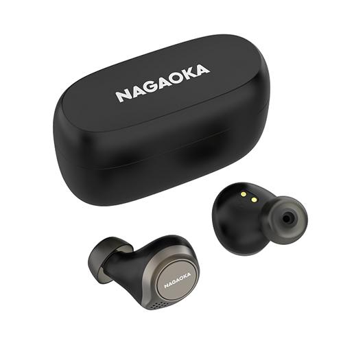 NAGAOKA Bluetooth5.0対応 オートペアリング機能搭載 長時間連続再生完全ワイヤレスイヤホン ブラック BT824BK｜kagucyoku