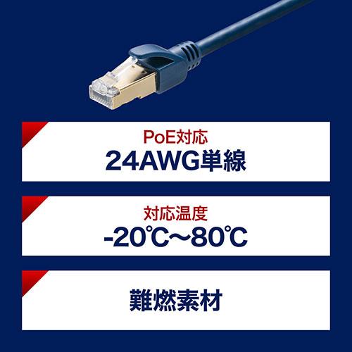 サンワサプライ カテゴリ6Aハンダ産業用LANケーブル ネイビーブルー 10m KB-H6A-10NV｜kagucyoku｜06