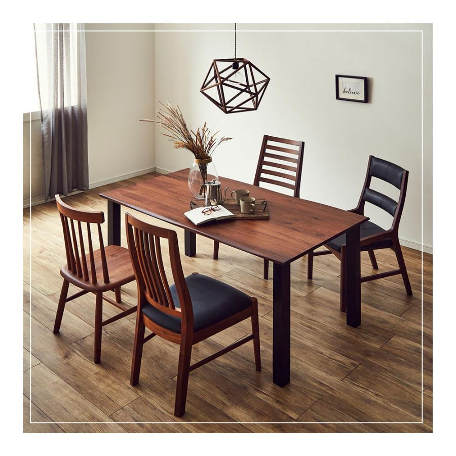 テーブルとハイチェア2脚 2脚セット】［幅42］ダイニングチェア アイアン脚 ウォールナット