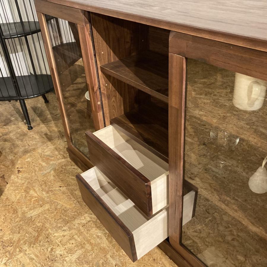 120キャビネット 国産 アンティーク 引き出し 棚 無垢 コンソール 収納