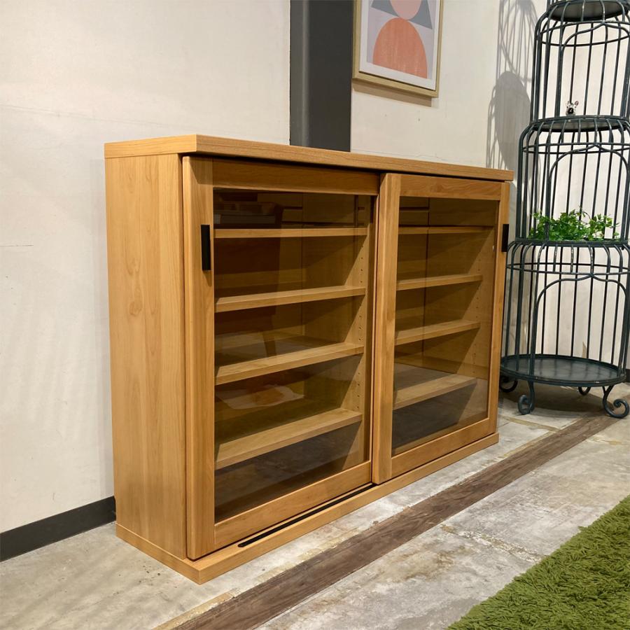 120 引き戸シェルフ キャビネット 北欧 収納 見せる収納 木製 120 引き戸シェルフ キャビネット 北欧 収納 見せる収納 木製