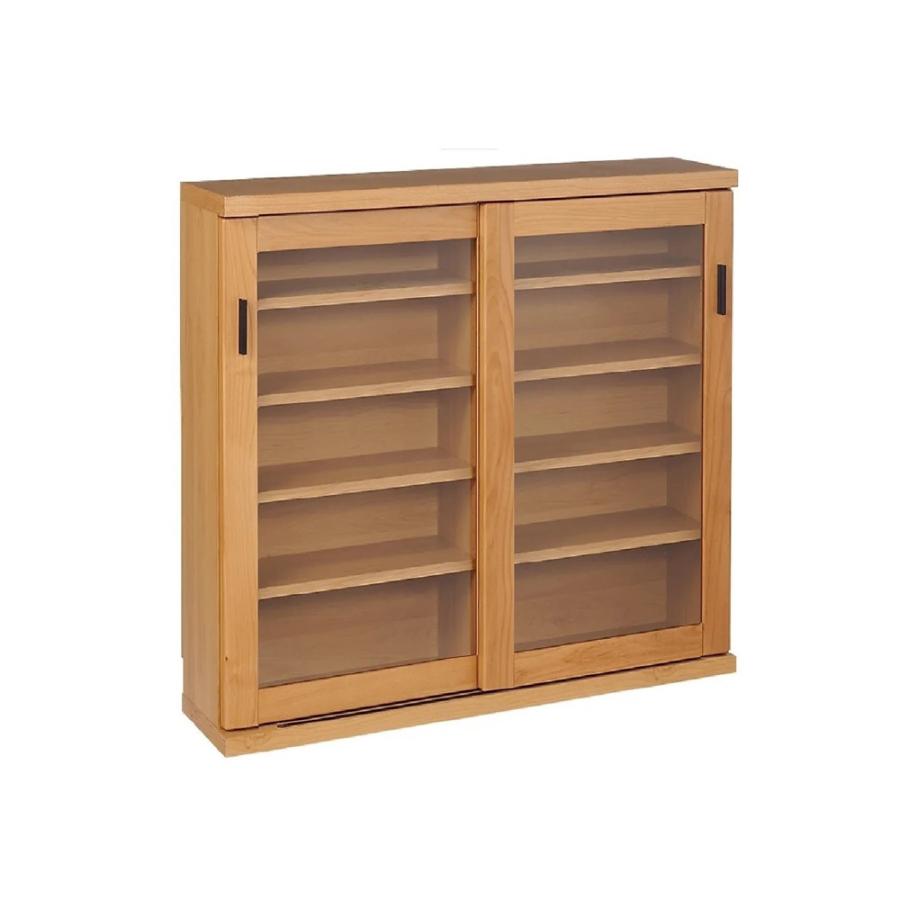 90 引き戸シェルフ キャビネット 北欧 収納 見せる収納 木製 本棚