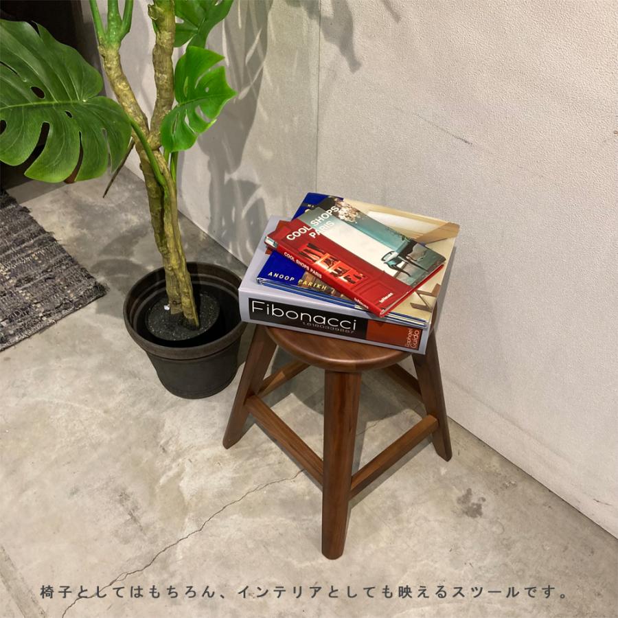 木製 スツール d Dブルーノ スツール 木製 無垢 ウォールナット オーク 丸スツール 角