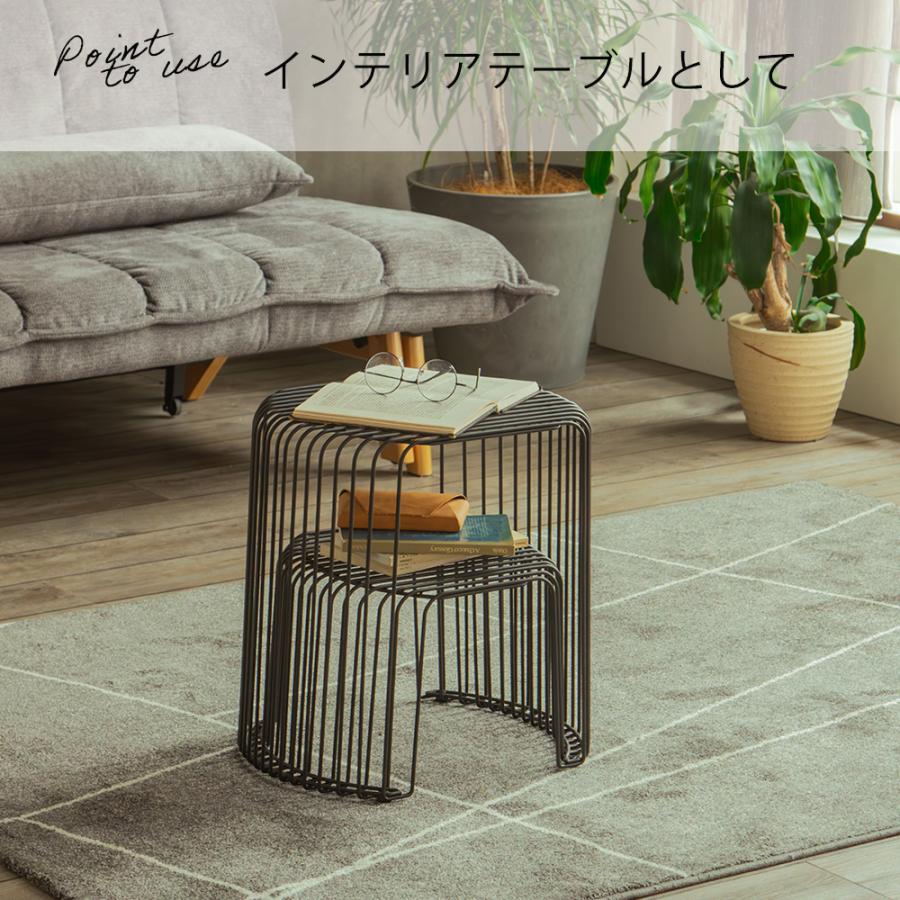 マルチテーブル ベンチ ワイヤーラック スツール クロームブラック