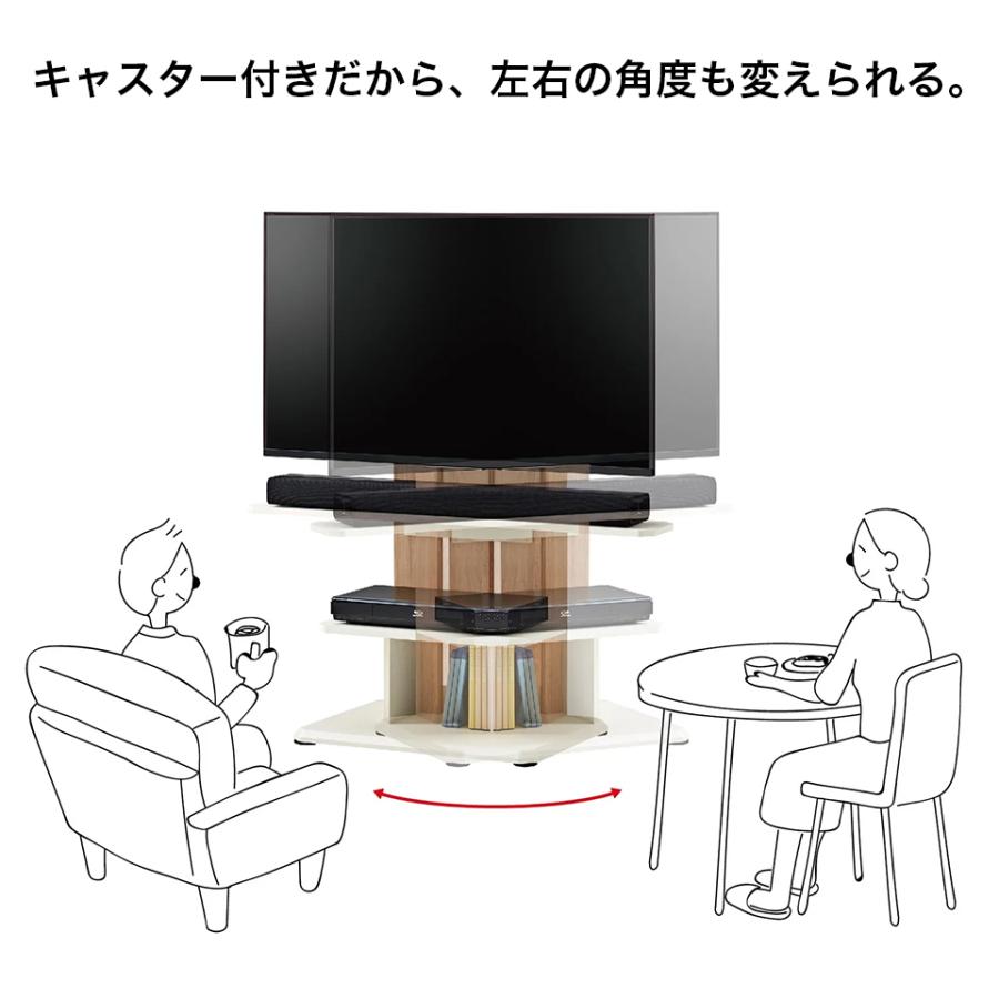 キャスター付きフロアスタンド 55V対応 テレビ台 テレビラック 壁付け