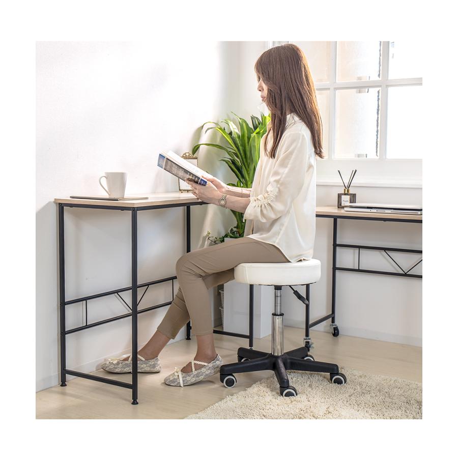 スツール 丸 ガス圧式スツール アイアン 腰かけ 作業椅子