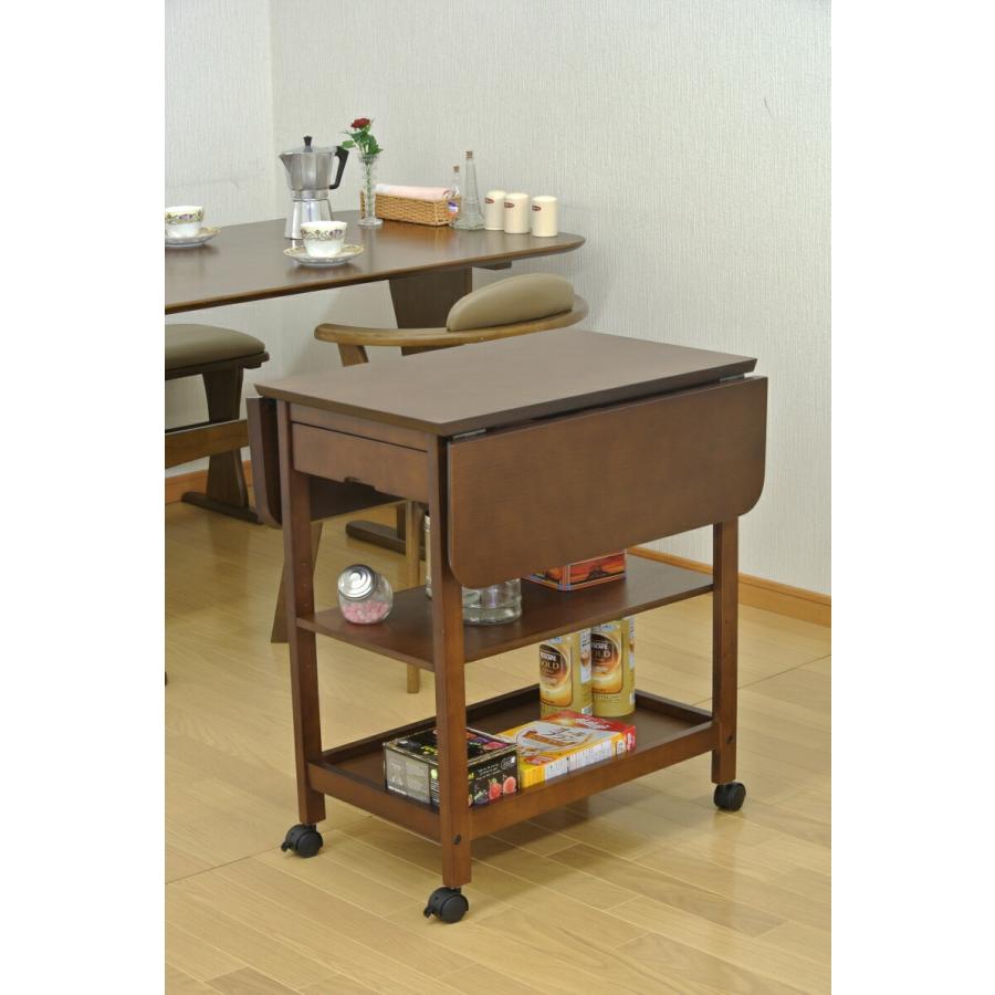 キッチンワゴン 両バタフライワゴン キッチンカウンター ワゴン ラック