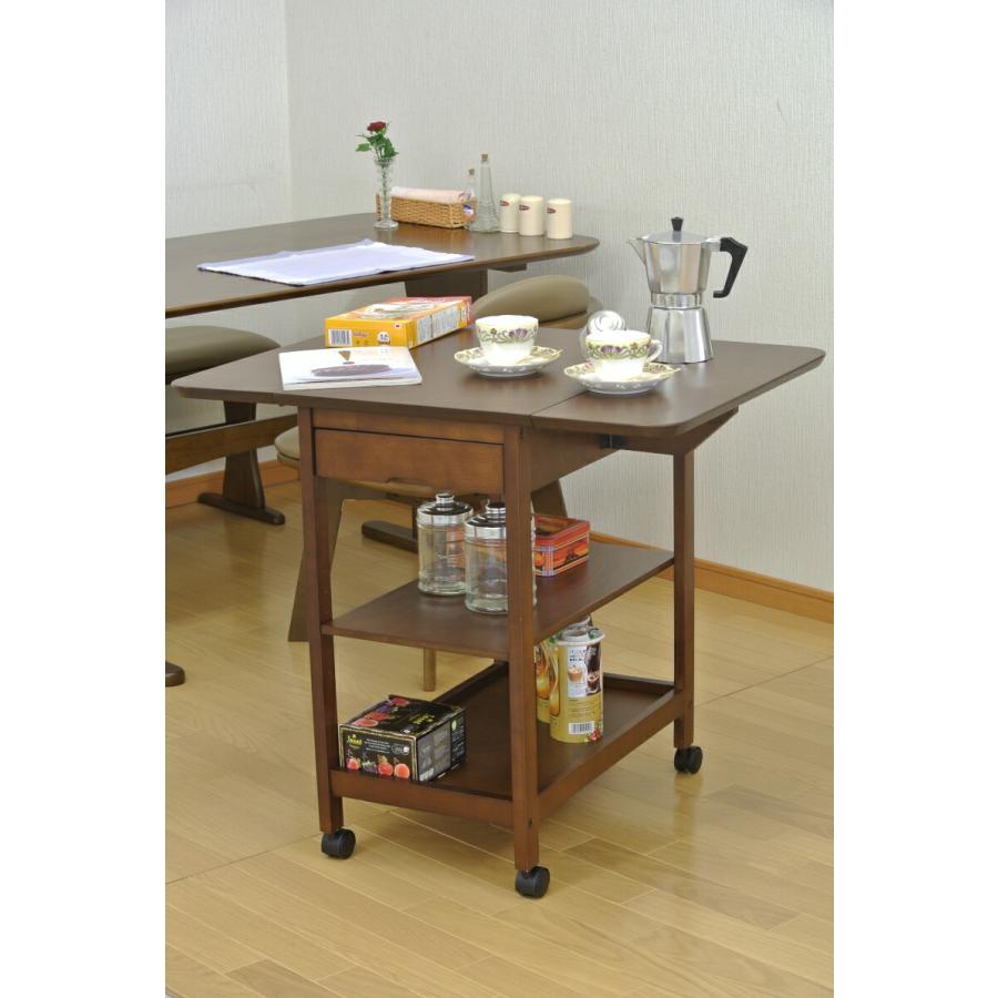 キッチンワゴン 両バタフライワゴン キッチンカウンター ワゴン ラック