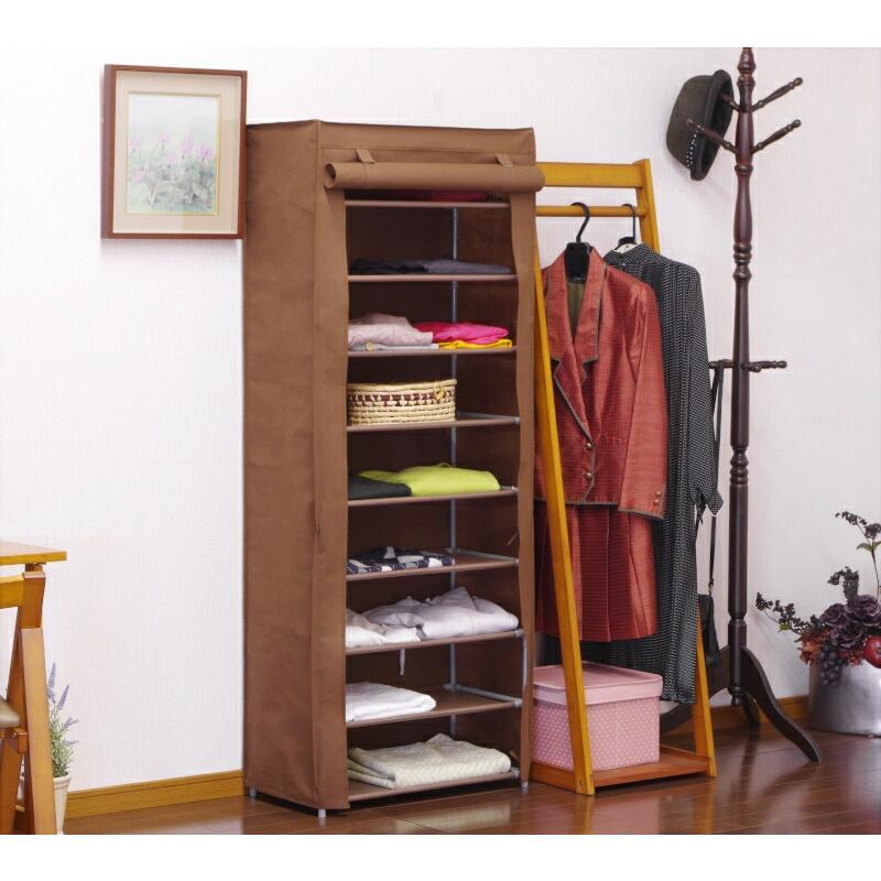 クローゼット ワードローブ 衣類収納 カバー付き 収納ラック シューズ