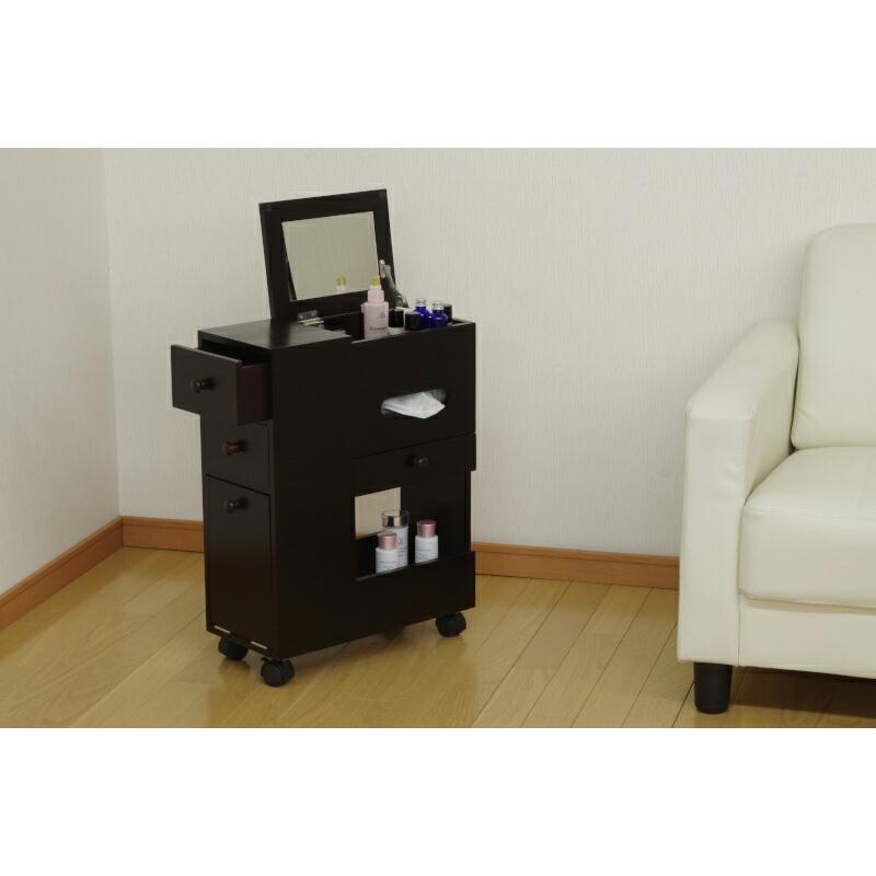 ドレッサー コスメボックス キャスター付き 鏡台 化粧台 コスメ収納