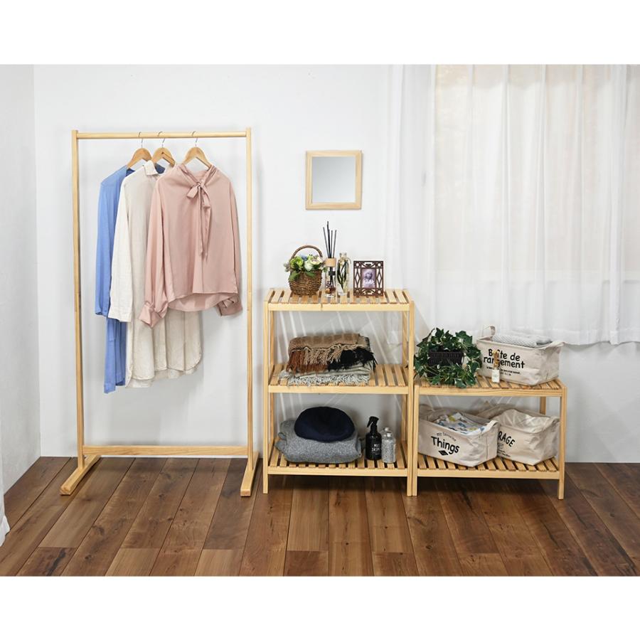 カントリーオープンシェルフ 2段 ナチュラルカントリー オープンシェルフ 雑貨 服 展示棚 パイン