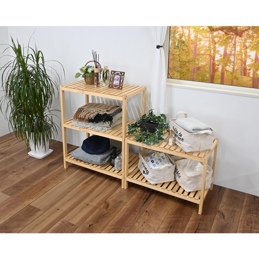 木製シェルフ　ウッドプランター　木製3段　sana--sana.g-1206様 シェルフ 3段 幅60 天然木 ウッドラック オープンラック 棚 ナチュラル