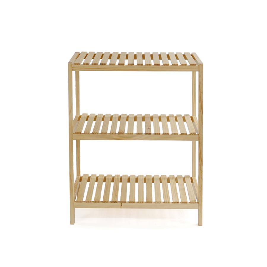 シェルフ 3段 幅60 天然木 ウッドラック オープンラック 棚 ナチュラル