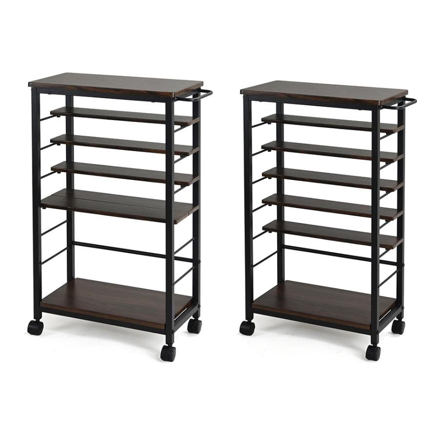 ☆収納ワゴン 隙間収納 スリム ラック キャスター付き スチール製 キッチンワゴン スリムワゴン キャスター付き 隙間収納 5段 奥行