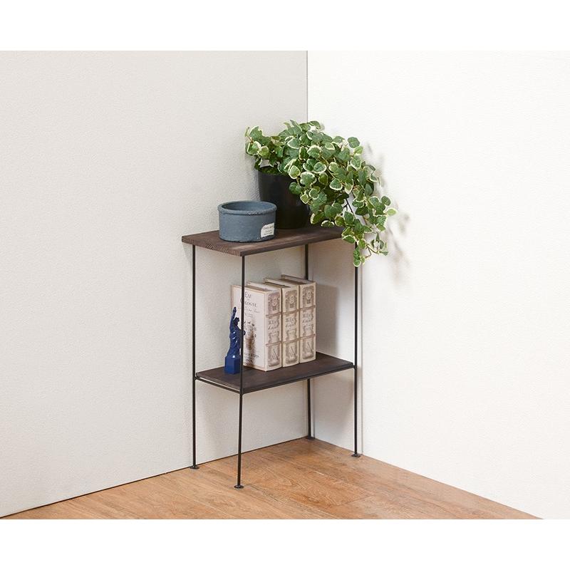 ウッド アイアン ワイヤー 電話台 ラック ウッドアイアン