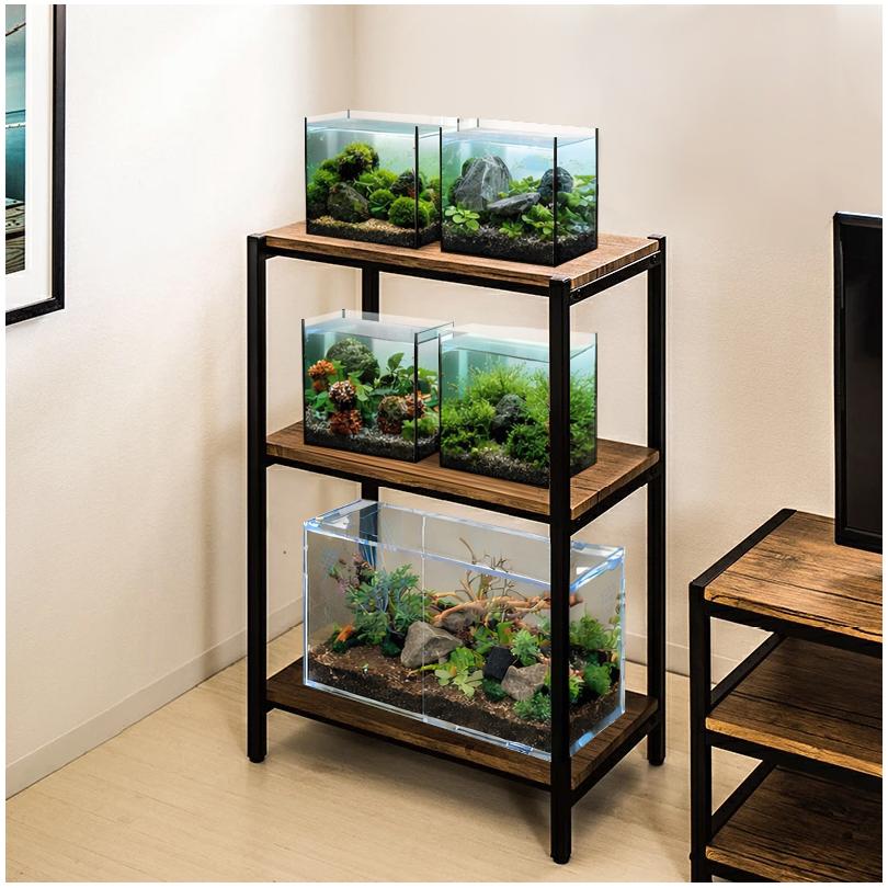 新品　未使用　組み立て済み(穴あけ加工あり)！水槽台 水槽スタンド 耐荷重200kg 3段式 幅60cm スチール 水槽台 スチールラック 幅50 耐荷重20kg 小型アクアリウム水槽スタンド