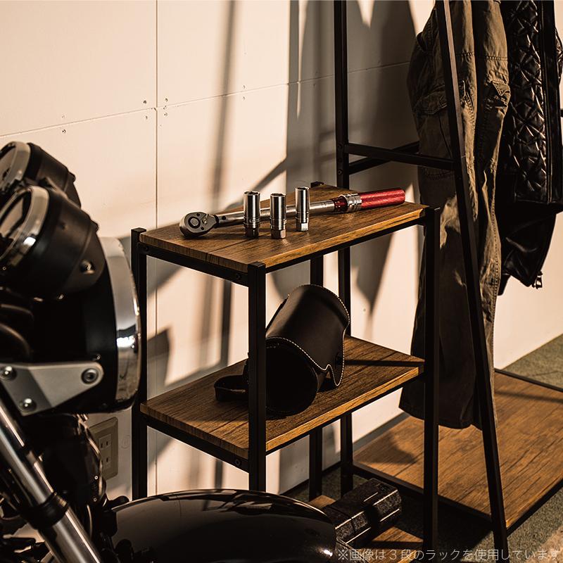 ライト付き　バイク風キャビネット　ラック　オブジェ　花台　飾り棚　ラック　バイク アイアンラック 4段 ヘルメット置き 幅50 高さ108 奥行30 ヘルメット