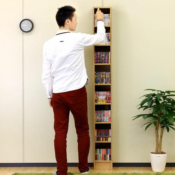 本棚 幅20cm スリム CD ラック すき間 コミック 収納 薄型 書棚 すきま