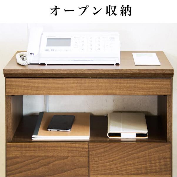 電話台 おしゃれ ルーター収納 スリム 北欧 扉2枚 幅52 約50cm幅 床頭
