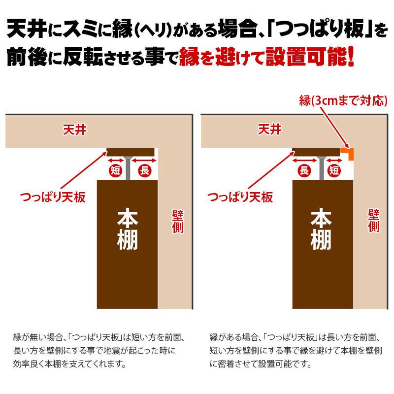 本棚 扉付き 天井突っ張り 大容量 壁面収納 9018 幅90cm 上置き+4ドアセット｜kagudoki｜10