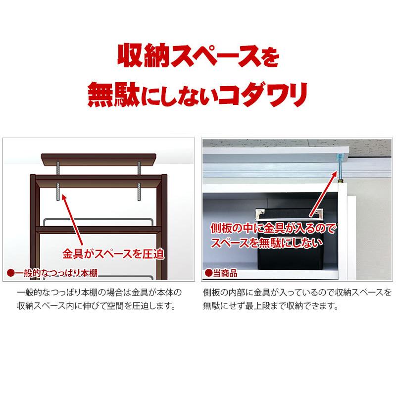 本棚 A4 扉付き 天井突っ張り 大容量 壁面収納 7518 幅75cm 上置き+4ドアセット 上置き リビング収納 リビング書棚 送料無料 ハイタイプ 丈夫 bakugai202602の画像