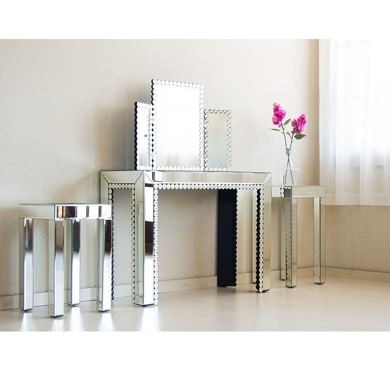 ミラーテーブル 鏡台 ドレッサー コンソール 幅100 消毒台 消毒