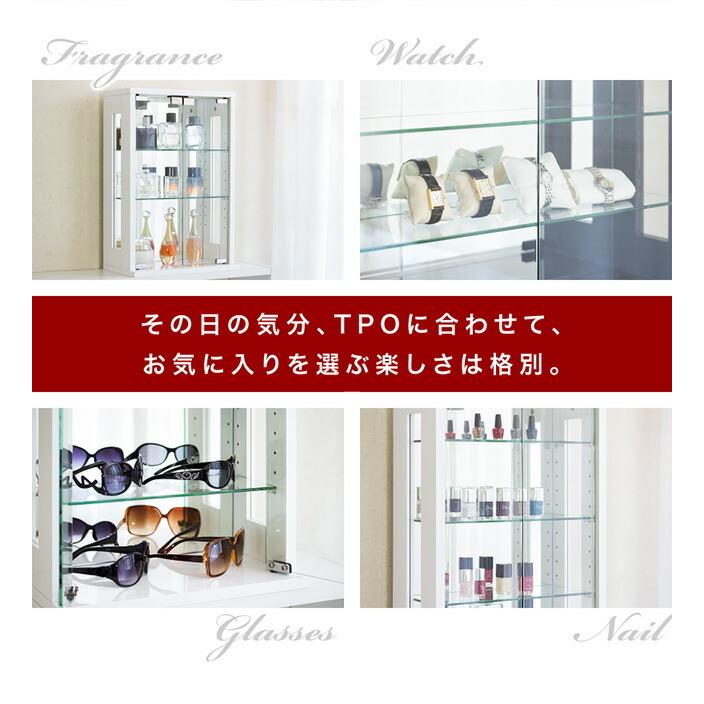 コレクションケース 幅40×高さ60 ガラス棚 鏡張り 背面美人 送料無料 