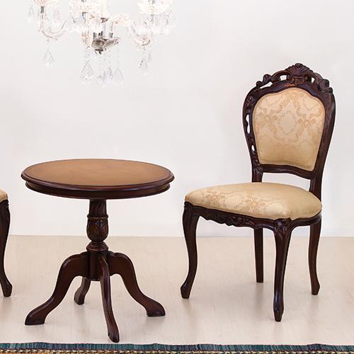 テーブル 3点セット アンティーク ひじ無し 猫脚チェアー 2脚