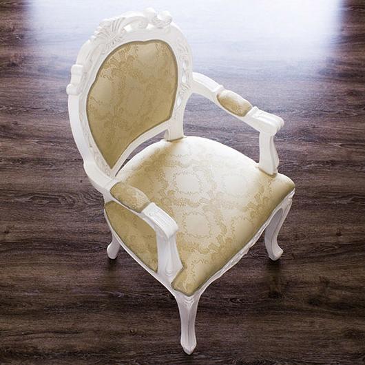 チェアー 2脚セット 椅子 アンティーク 肘付き 白 ホワイト 猫脚 姫 