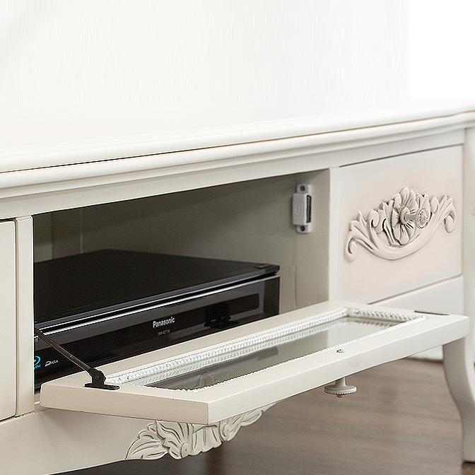 テレビ台 幅130cm ホワイト ヨーロピアン アンティーク 猫脚