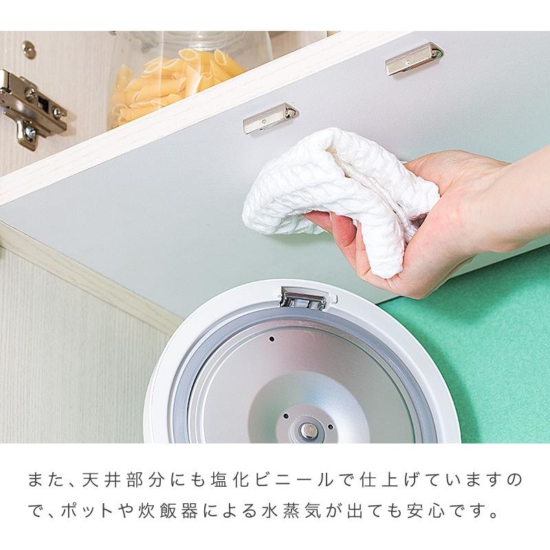 食器棚 耐震 突っ張り レンジ台 幅60 耐震ラッチ 扉付き 奥行42 ホワイト 木製 キッチンラック キッチンボード カップボード 電子レンジ 台 炊飯器 | ブランド登録なし | 14