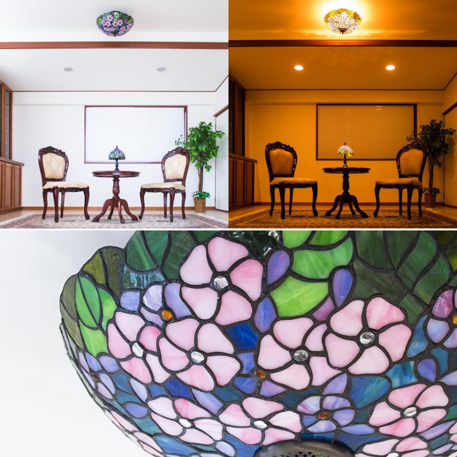 シーリングライト ステンドグラス フルーリー LED電球付き 花 シーリングライト ステンドグラス フルーリー LED電球付き 花