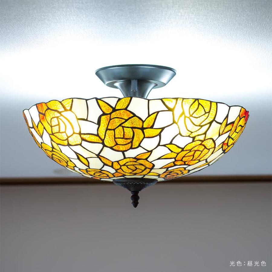 シーリングライト ステンドグラス 照明 ローズドレ 花 上品 シーリング