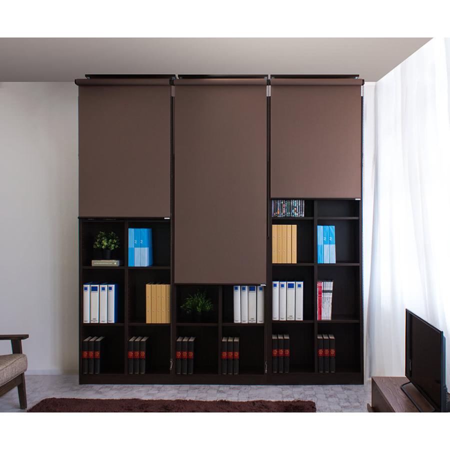本棚 壁面収納 幅90cm ロールスクリーン式 白 ホワイト 茶 ブラウン Aku 本棚 テレビ台 安心安全の家具ドキ 通販 Yahoo ショッピング