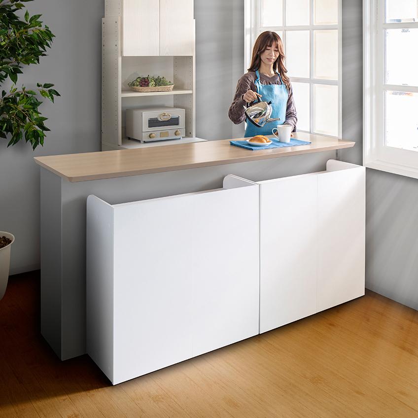 カウンター下収納 オフィス パーテーション 幅80 隠しキャスター隠せるカウンター下収納 在宅ワーク テレワーク キッチン収納 キッチンカウンター キャスター Akucp4 本棚 テレビ台 電話台の家具ドキ 通販 Yahoo ショッピング