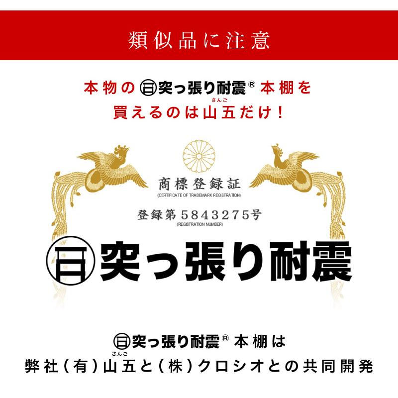 本棚 開梱設置 完成品 突っ張り 耐震 幅45 奥行26 薄型 スリム 突っ張り耐震本棚 サンゴ サンゴスター 耐震本棚 突っ張り本棚 送料無料 開梱設置 bakugai202602の画像