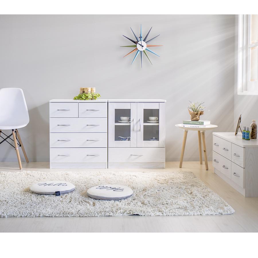 チェスト 引出し 白 茶 おしゃれ 北欧 天板 角 ラウンド加工 幅60 箪笥