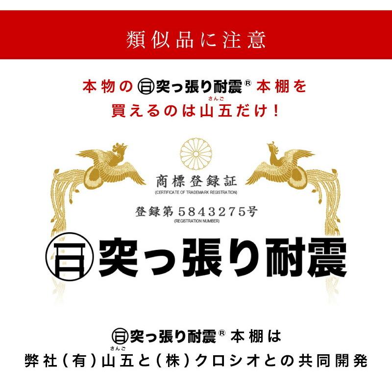 本棚 突っ張り 耐震 幅175 奥行19 (2台+棚板4枚セット) 突っ張り耐震