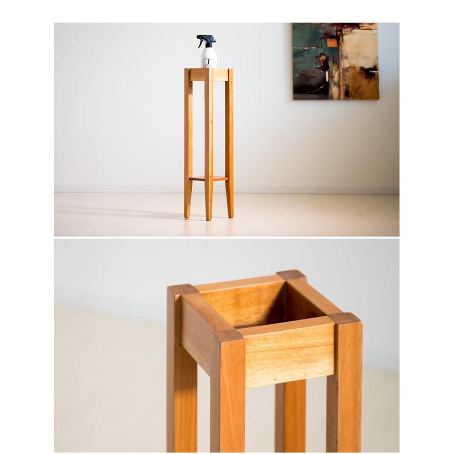 スマートスピーカー 台 幅16 トール花台 スマホ充電台 天然木 完成品