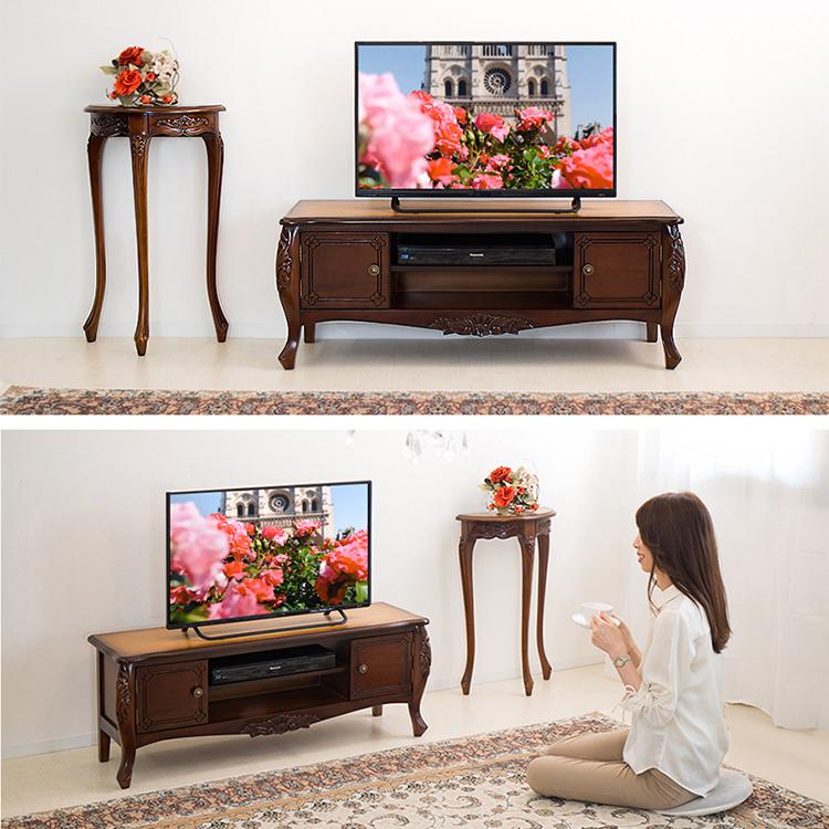 テレビ台 幅110cm ブラウン クラシック 猫脚 アンティーク テレビ台 幅110cm ブラウン クラシック 猫脚 アンティーク