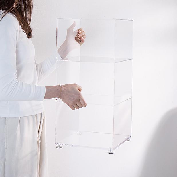 帽子収納ラック 奥深タイプ 2個組 アクリルラック クリアラック