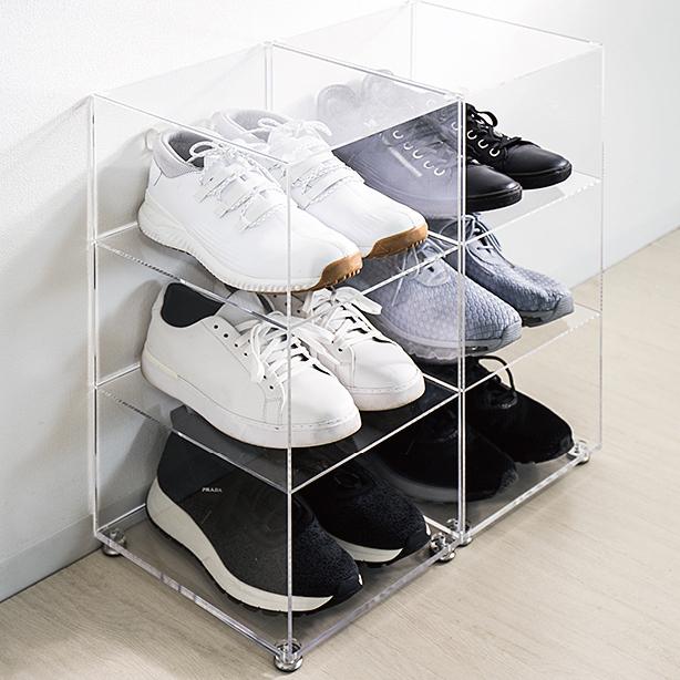 帽子収納ラック 奥深タイプ 2個組 アクリルラック クリアラック