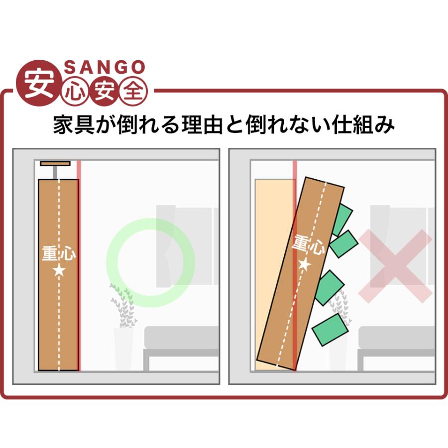 【幅60×2台セット】耐震本棚 ロールスクリーン付き 幅120 奥行26 突っ張り 耐震 本棚 薄型 60 転倒防止 地震対策｜kagudoki｜14