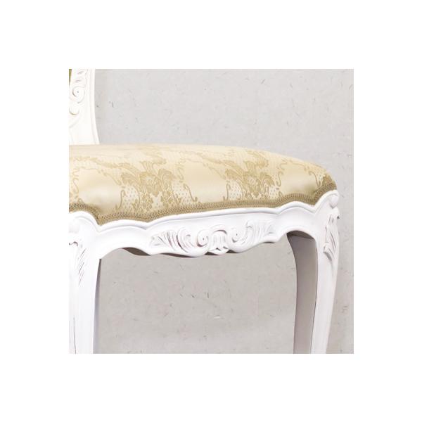 開梱設置 チェアー 椅子 アンティーク ひじ無し 猫脚 ホワイト 白 姫