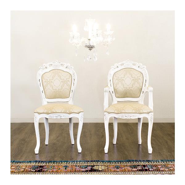 開梱設置 チェアー 椅子 アンティーク ひじ無し 猫脚 ホワイト 白 姫