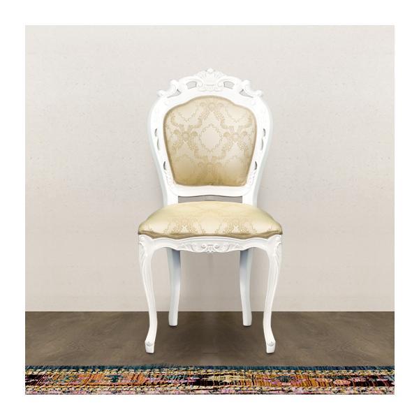 開梱設置 チェアー 椅子 アンティーク ひじ無し 猫脚 ホワイト 白 姫