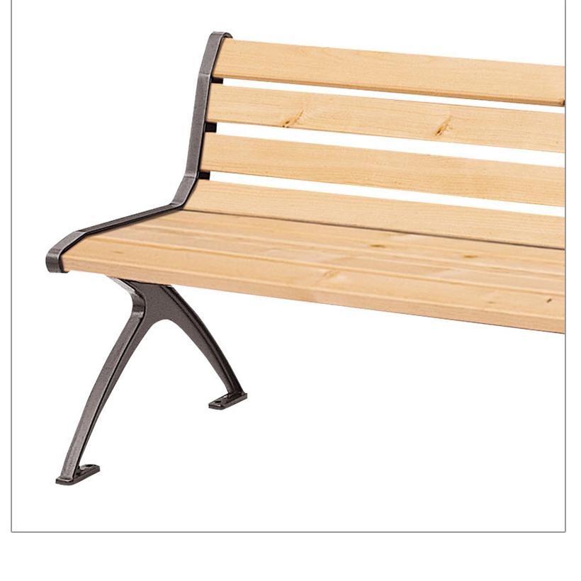 ベンチ ひのき材背付ベンチ 約幅180cm 3人掛け 大きい 公園 屋外用