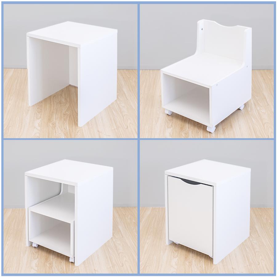 中古　パソコン・プリンターラック　白 プリンター台 コピー機台 複合機台 幅45.5cm A4 ワゴンキャスター付き